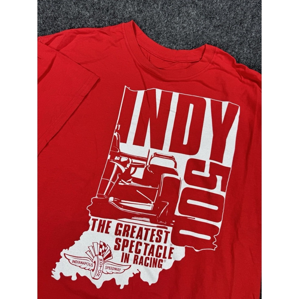 Indianapolis Motor Speedway Indy 500 T Shirt Large Red Racing Graphic IMS Tee